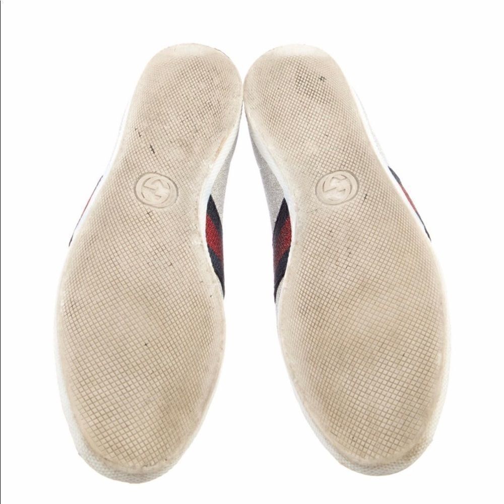Gucci web silver sneakers size 7.5 - Picture 4 of 13